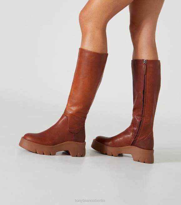 kniehohe Stiefel| de Tony Bianco Frauen Rage-Kalbsstiefel Cognac 4624420